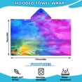 thumbnail image 2 of Colorful Tie Dye Pattern Hooded Bath Towel，50"x30" for Ages 3 To 12 Kids, Quick Dry Lightweight Soft Microfiber Hood Beach Towel Cover Up for Kids, 2 of 7