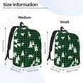 thumbnail image 3 of Rateoe Christmas tree green plaid Pattern Canvas College Laptop Backpack,Travel Daypack,Durable Rucksack Travel Notebook Bag School Backpack Book Bag for Men Women-Small, 3 of 7