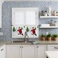 thumbnail image 6 of Red Christmas Santa Kitchen Curtains and Valances Set, Xmas Tree Snowflake Rod Pocket Window Valance 18 Inch Window Curtain Panels for Living Room Bedroom Laundry, 27.5x24in, 3 Pieces, 6 of 7