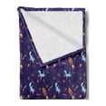 thumbnail image 2 of Galaxy Soft Flannel Fleece Blanket, Repetitive Pattern of Cartoonish Astronauts Rockets and Planets Outer Space, Cozy Plush for Indoor and Outdoor Use, 50" x 70", Indigo Multicolor, by Ambesonne, 2 of 5
