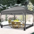 thumbnail image 2 of Ainfox 12x12 One-Push Pop up Canopy Tent with Transparent PVC Sidewalls,Instant Outdoor Shade Gazebos with Weighted Sandbags,Gray, 2 of 10