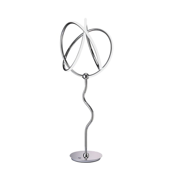 Benjara Salt 33 Inch Table Lamp, Accent Twisted Design, LED Light, Chrome Metal