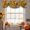 Yellow, Warm Bronze, variant on Sunflower Tie Up Valance Curtains for Windows, Kitchen Curtains Window Treatments, Vintage Yellow Botanical Floral Summer Short Window Shades Valances for Bedroom Bathroom Cafe 42"x12"