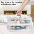 thumbnail image 4 of 2 Tier Cupcake Carrier, Each Tier Holds 12 Cupcakes, 2 in 1 Stackable Cupcake Container and Cake Keeper with Lid, Clear Plastic Box Holding 24 Pastries for Birthday Party Bakery Supplies, 4 of 9