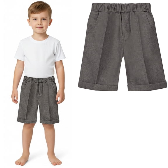 Girls School Uniform Pants Pleated Front Stretch Performance Short Boys Grey Uniform Pants Back To School Boys' Shorts 7-8 Years