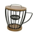 thumbnail image 4 of Portacápsulas de café Portacápsulas de café Cesta organizadora moderna de hierro en forma de taza Negro con tapa, 4 of 9