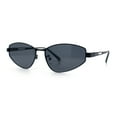 thumbnail image 4 of Womens Y2K Styling Metal Rim Cat Eye Retro Sunglasses All Black, 4 of 8