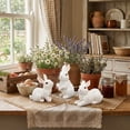 thumbnail image 4 of Set Of 3 Cute Easter Bunny Resin Figurines For Tabletop Decoration Spring Idyllic Outdoor Simulation Rabbit Decor For Home Party Favor 3Pc, 4 of 9