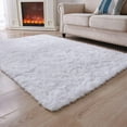 thumbnail image 6 of Softlife Stylish Soft Shaggy Velvet Carpet for Living Room/Bedroom, Fluffy Area Rugs, 4' x 5.9' , White, 6 of 6