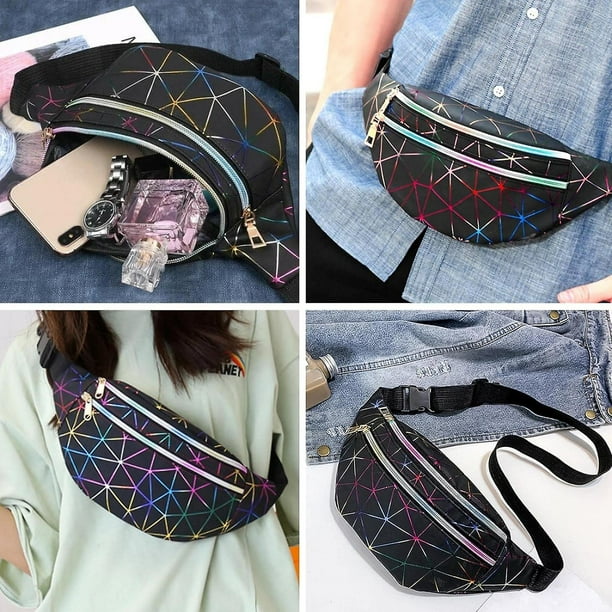 AYNKH Waist Bag Holographic Fanny Pack Geometric Laser Waterproof Chest Pack GSL pink Walmart