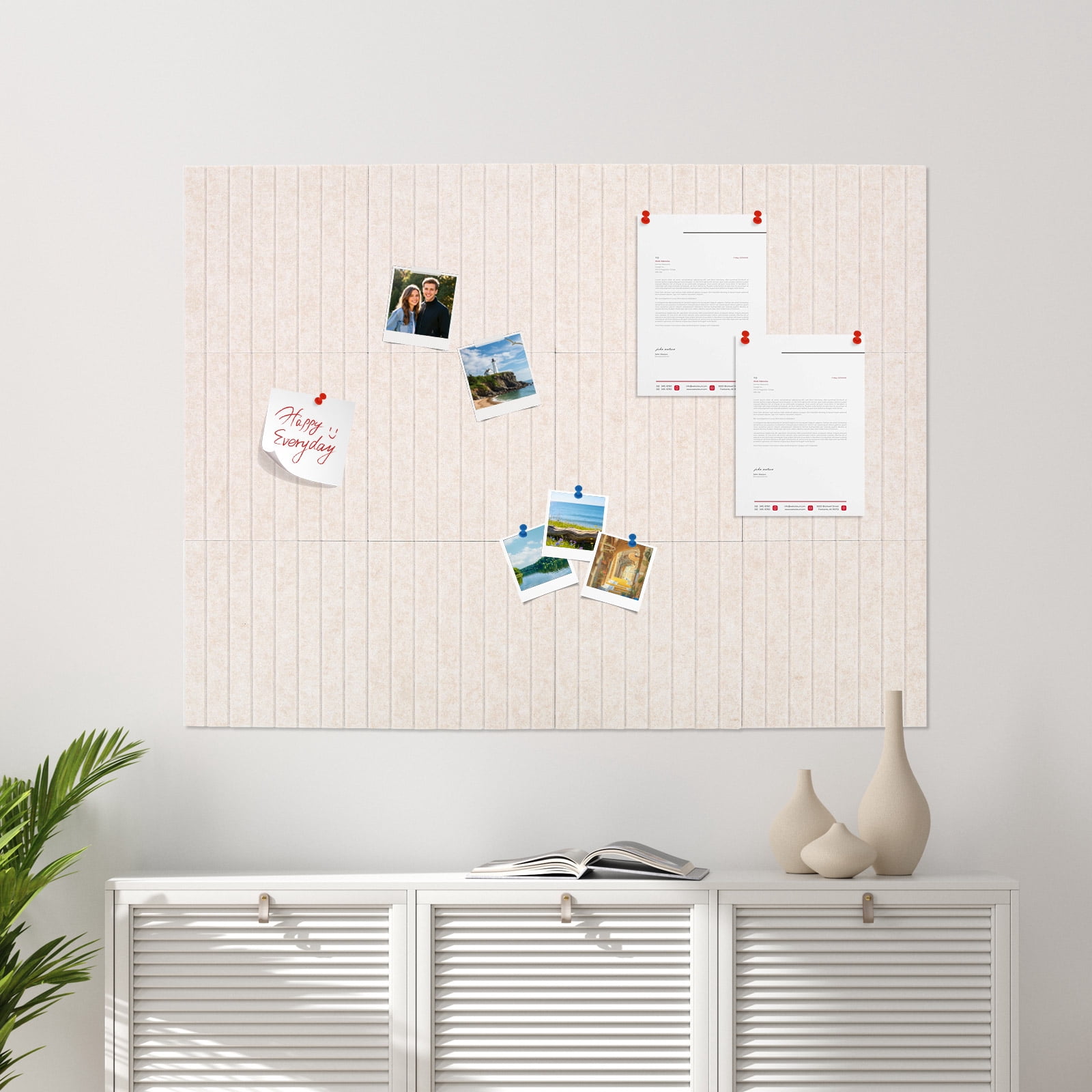 Large Cork Board Alternative Decorative Felt Bulletin Board with 50 Pcs Nails for Home Office Bedroom 12 Pack Felt Wall Tile