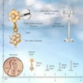 thumbnail image 3 of Limerencia F136 Titanium Hypoallergenic Piercing Jewelry 18G Flat Back Internally Threaded Implant Grade Climber Stud Crawler Earrings for Cartilage,Tragus,Helix,Conch,Nose,Lip Unisex, 3 of 6