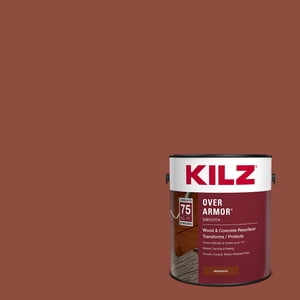 KILZ Over Armor Smooth Redwood Exterior Wood & Concrete Coating, 1 Gallon