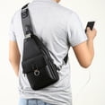 thumbnail image 4 of Bolso de hombre con correa de piel, bolso de pecho, bolso de hombro, bolso bandolera de ocio, multifuncional, 4 of 5