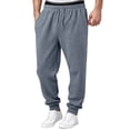 thumbnail image 2 of Jogger Sweatpants For Men Soft Knit Casual Sweat Trousers Adjustable Elastic Waistband Ribbed Ankle Cuff Pants, 2 of 7