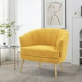thumbnail image 5 of Andeworld Upholstered Accent Chair with Gold Metal Legs (Yellow), 5 of 7