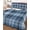 Blue, Navy, White, variant on Full Size Quilt Bedding Set, Navy Buffalo Plaid Reversible Summer Quilt 3 Pieces, White Blue Farmhouse Modern Striped Lightweight Bedspreads Coverlets with 2 Pillow Shams for All Seasons