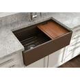 thumbnail image 4 of BOCCHI Contempo Apron Front Step Rim Fireclay 30 in. Single Bowl Kitchen Sink with Protective Bottom Grid and Strainer in Matte Brown, 4 of 6