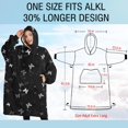 thumbnail image 4 of Oversized Wearable Blanket Hoodie,Black Gray Butterfly Pattern Sherpa Blanket Hoodie with Super Pockets,Super Warm Fuzzy Pullover for Women & Men, 4 of 6