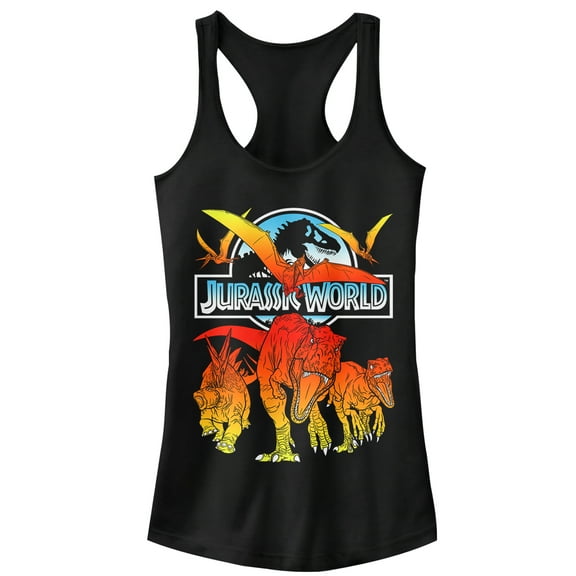Junior's Jurassic World: Fallen Kingdom Fire Dinosaurs  Racerback Tank Top Black Medium