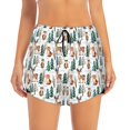thumbnail image 2 of Vsdgher Winter Woodland Friends Athletic Shorts for Women, Women's Running Double Layer Shorts, High Waisted Yoga Shorts, Workout Athletic Shorts-, 2 of 7