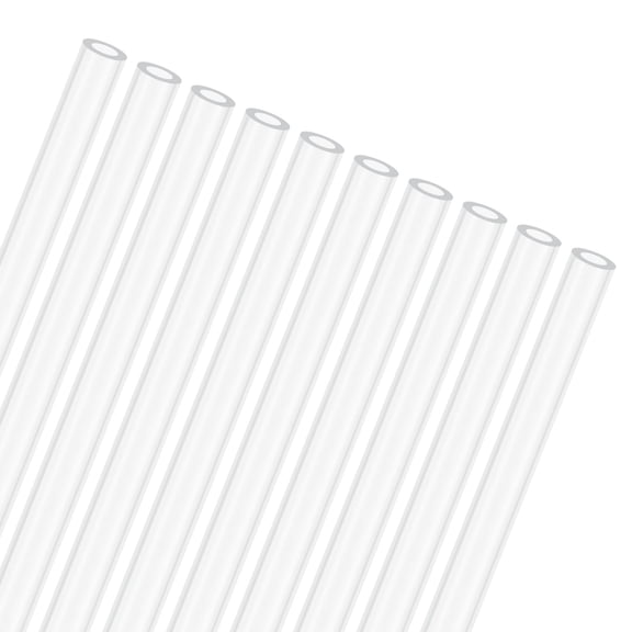 10-Pack Clear Plastic Tube, 3mm[0.12"] ID x 5mm[0.2"] OD High Impact Rigid Polycarbonate Round Pipes[500mm/19.7IN]