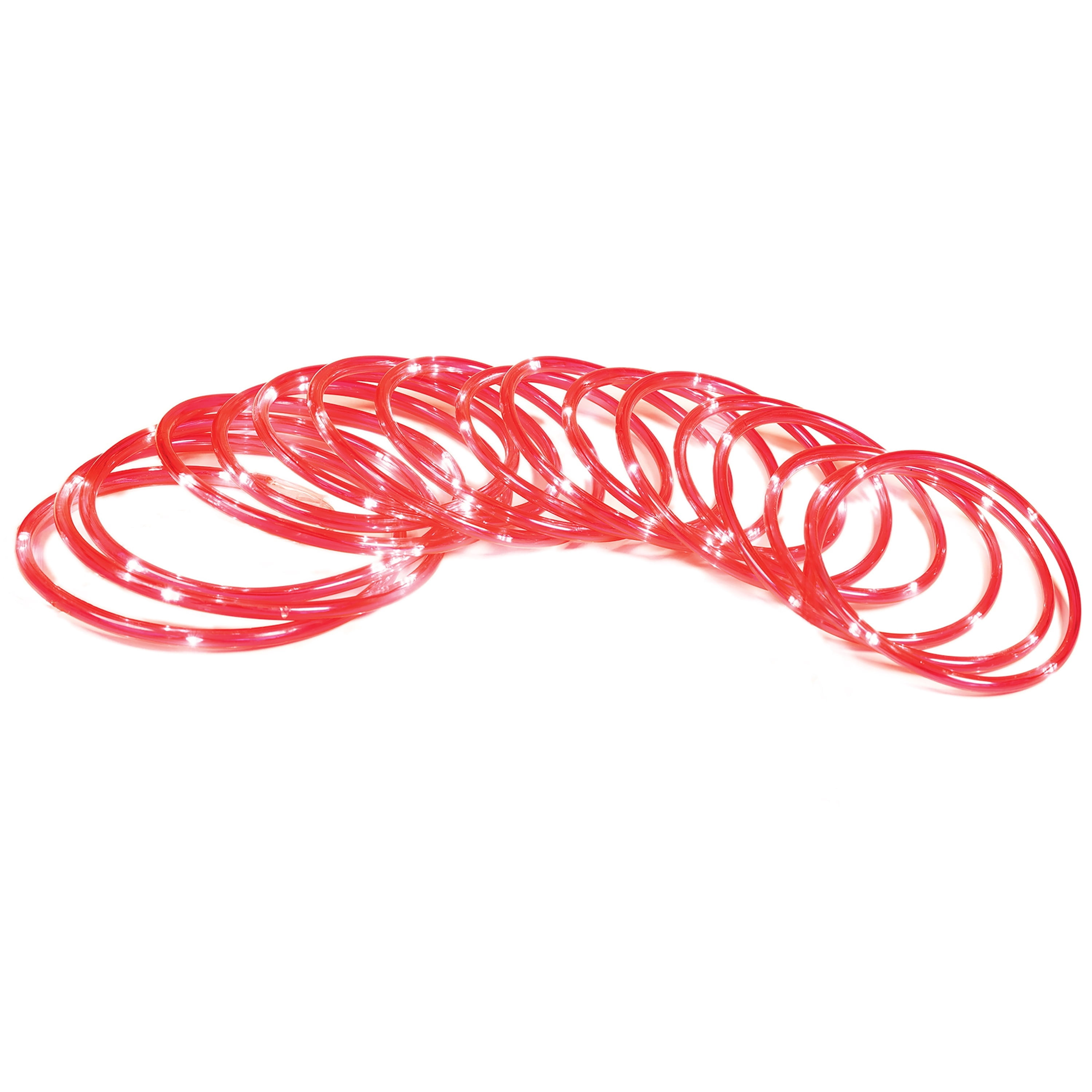 Indoor/Outdoor Battery-Operated LED Mini Christmas Rope Lights, Red, Transparent Wire, 16.5', by Holiday Time