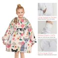 thumbnail image 6 of Chihuahua and Flower Florals Blanket Hoodies for Kids 6-13YR Oversize Wearable Blanket Hoodies for Boys Girls Teens, 6 of 7