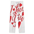 thumbnail image 4 of I Love You Letters Love Heart Winter Female Pants Flannel High Waist Women Pants Lady Warm Straight Leg Plush Trousers, 4 of 7