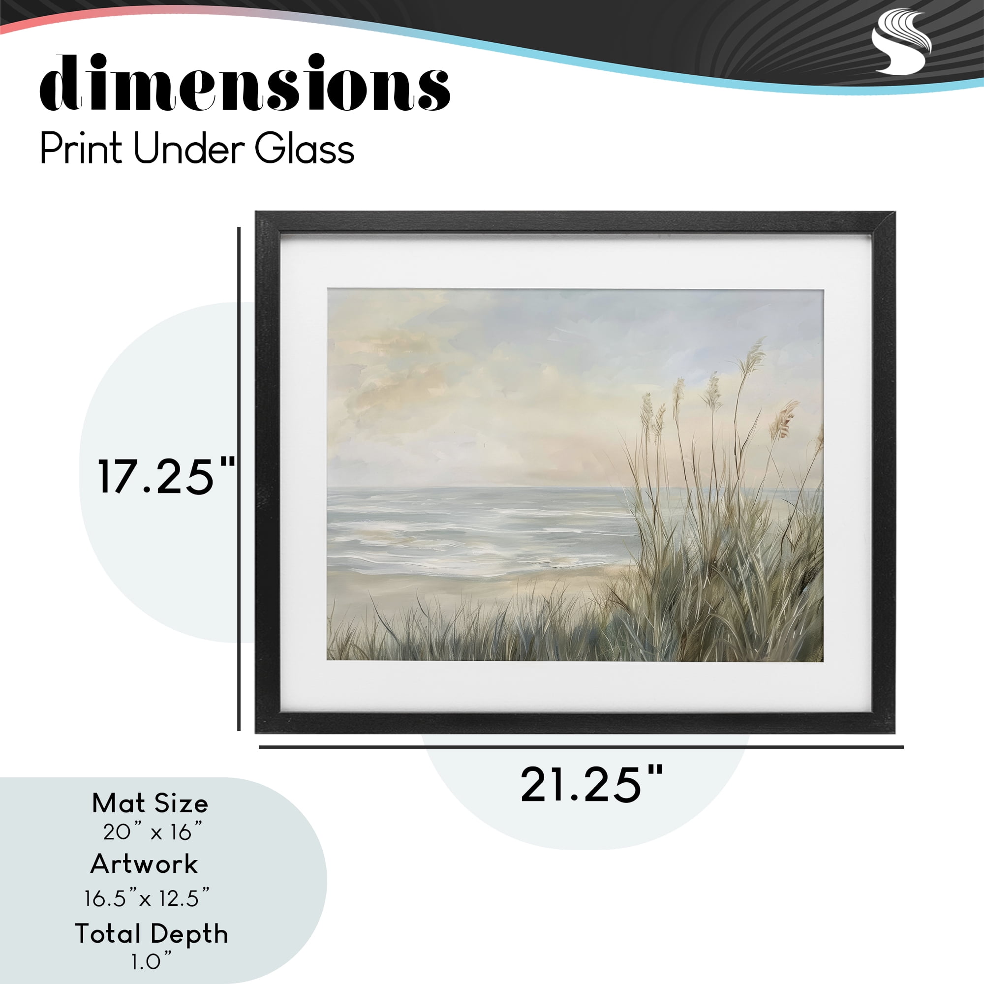 Stupell Industries Scenic Beach Dunes at Dawn Black Framed Print Under Glass, design by Petal Prints Design
