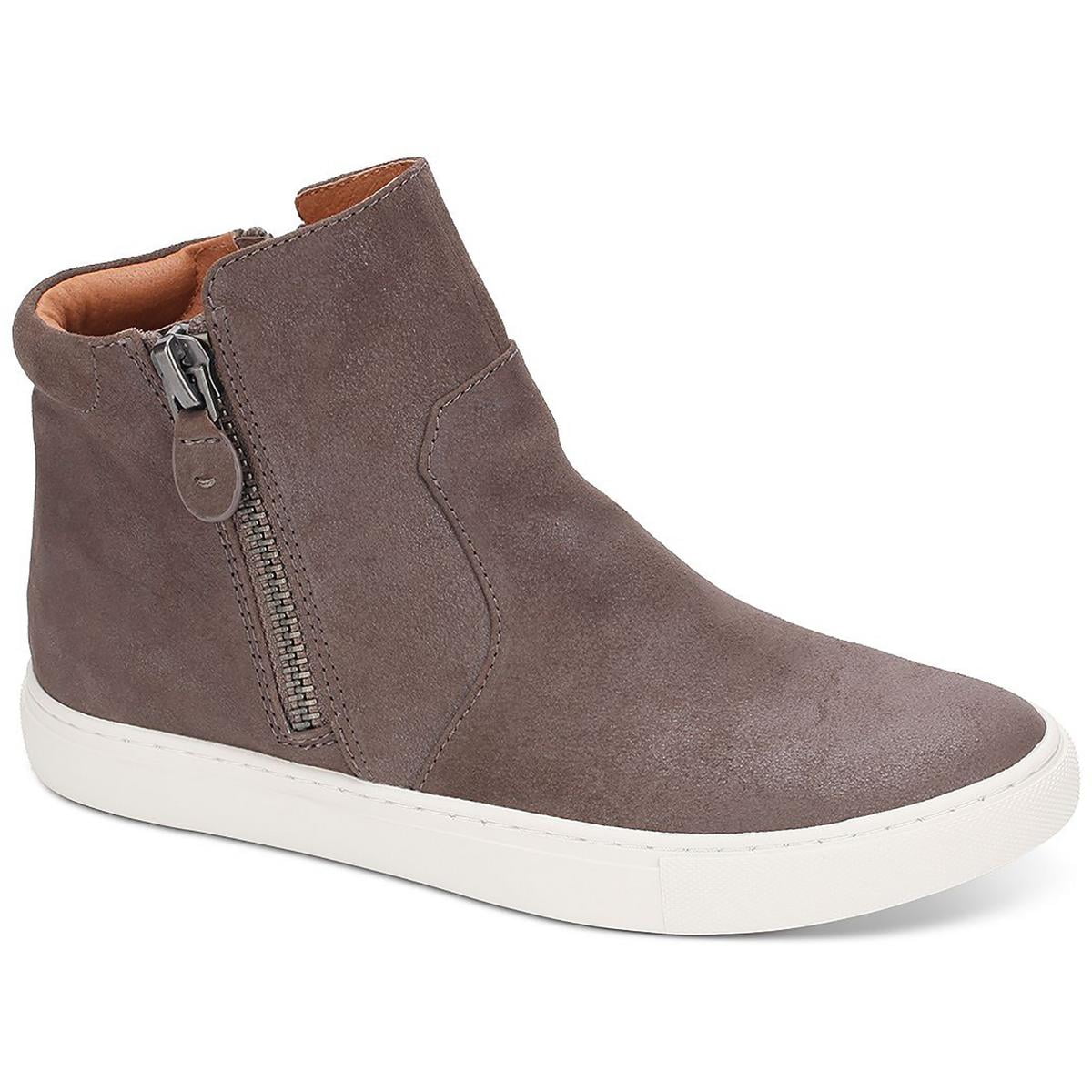 KENNETH COLE NEW YORK Womens Black Removable Insole High Top Cushioned Zipper Accent Kiera Almond Toe Zip Up Leather Athletic Sneakers Shoes 11 M Walmart