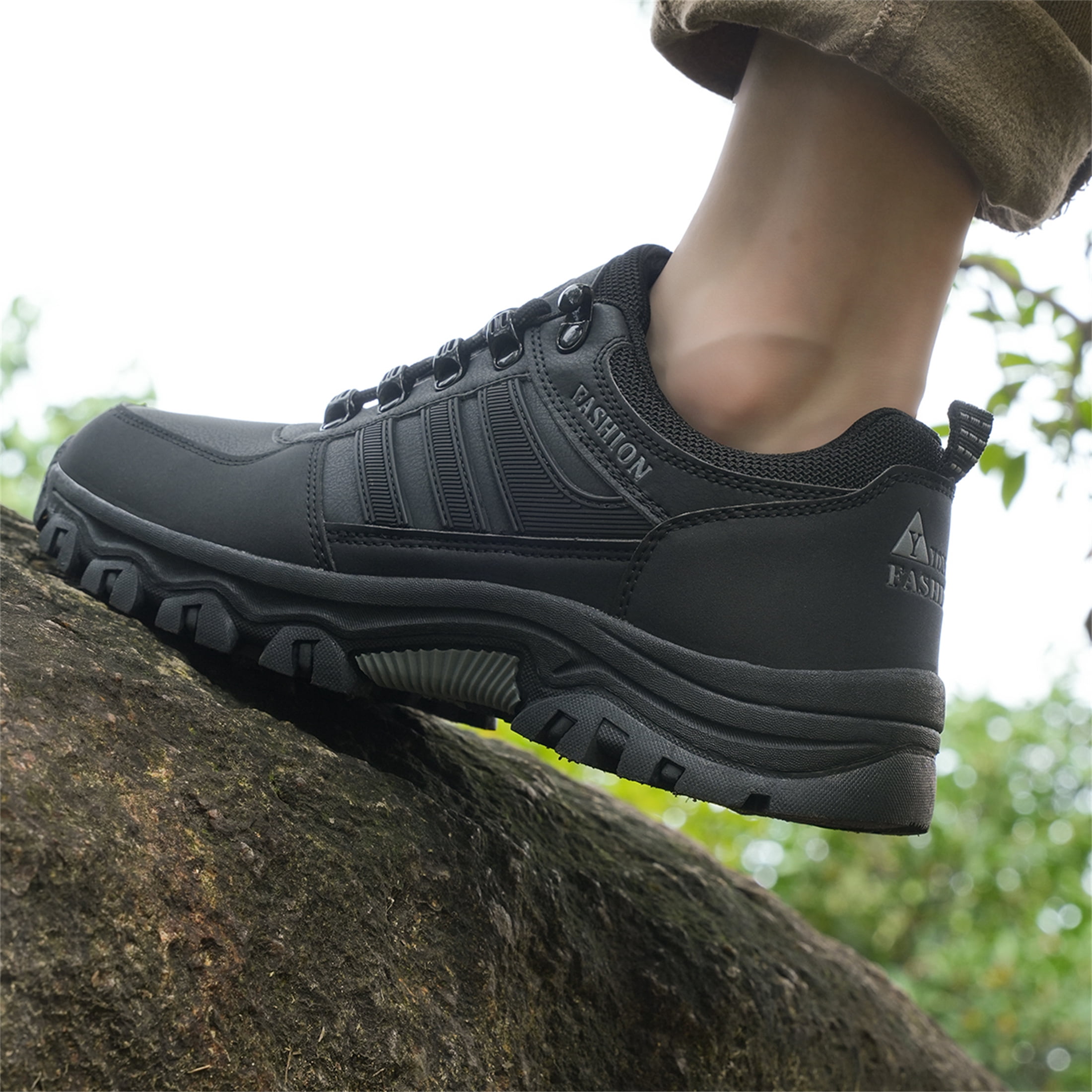 YOURDIARY Mens Hiking Shoes Outdoor Trekking Boots Anti-Slip Waterproof Comfortable Camping Trail Shoes