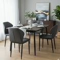 thumbnail image 4 of LeisureMod Mosaic Dining Upholstered Fabric Side Foam Cushioned Modern Accent Chair with Metal Legs for Living Room, Kitchen, Charcoal, 4 of 15