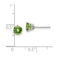 thumbnail image 2 of 14k White Gold Round Peridot Earrings 5.4x5.4mm Wide Stud Earring for Women - .9 Grams .86 cwt, 2 of 2