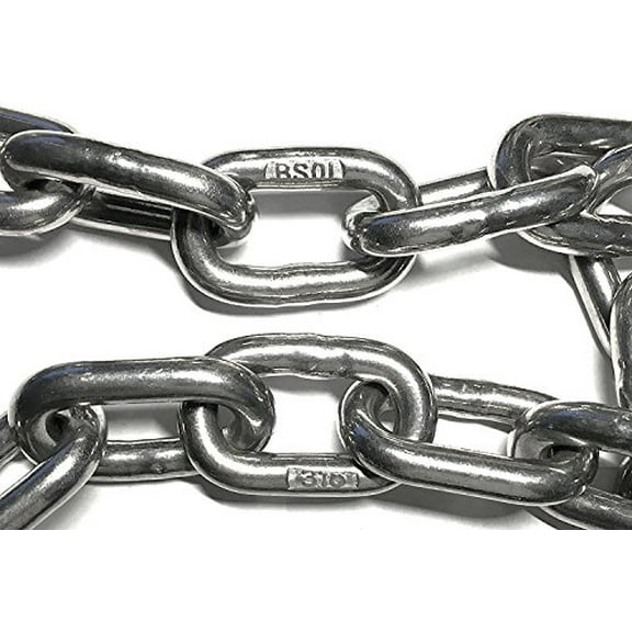 Stainless Steel 316 Chain 3/8" (10mm) Proof Coil Chain (by The Foot)