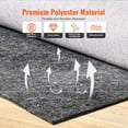 thumbnail image 4 of VEVOR Rug Pad Without Slip Resistance, Protective Cushioning Carpet Pad, 8' x 10', 1/4" Thick, 100% Pure Polyester Felt, 7-8㎡ Premium Comfort Underfoot Carpet Padding Rug Cushion for All Floors, Gray, 4 of 8