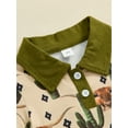 thumbnail image 6 of Musuos Baby Boys Summer Cute Romper 3M 6M 12M 18M Short Sleeve Button Lapel Western Elements Print Jumpsuit Infant Playsuit, 6 of 9