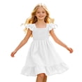 thumbnail image 7 of Tfken Soft Dresses Girls Comfy Holiday Travel Girls Sleeveless Dresses Elegant Solid Color A Line Children Cute Clothes Size 5-6 Years, 7 of 7