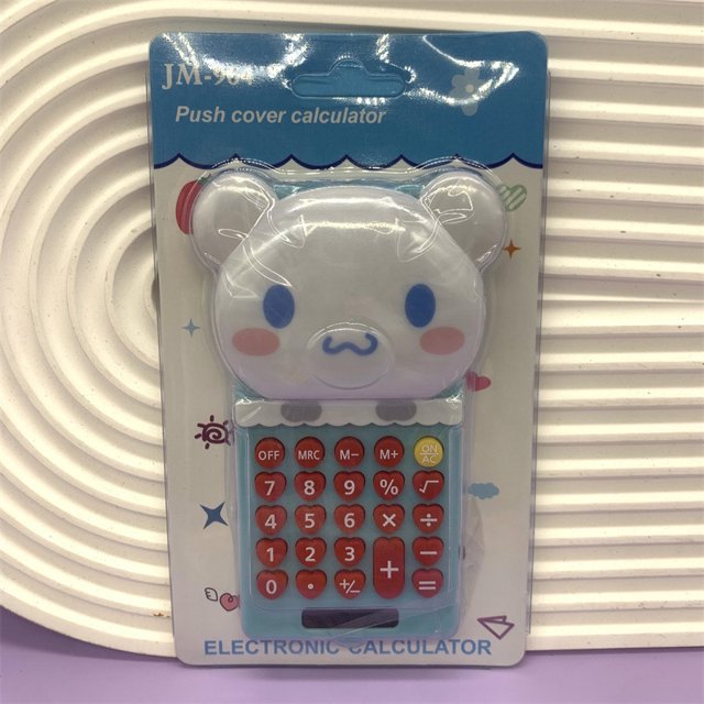 Sanrio perro de orejas grandes Calculadora push-pull estilo melodía Perro pudín solar de 8 bits Computadora Kuromi