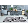 thumbnail image 3 of Ladole Rugs Calvin Grey Black Abstract Polypropylene Area Rug, 3 of 6