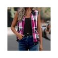 thumbnail image 5 of Zynoxe Women's Plaid Vests With Side Pockets Fashion Zip Up Vests for Women Classic Stand Collar Sleeveles Jackets Soft Lightweight Fall Winter Casual Gilet Jacket S, 5 of 7