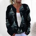 thumbnail image 1 of Cárdigan informal de punto estampado para mujer, con chaqueta abotonada y abrigo superior., 1 of 5