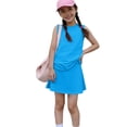 thumbnail image 6 of Summer Outfits for Children Girls Size 10-12 Two Piece Outfits Cute Clothing Sets Vacation Tank Topss Top and Skirts Athletic Tracksuit Blue 3-4 Years, 6 of 6