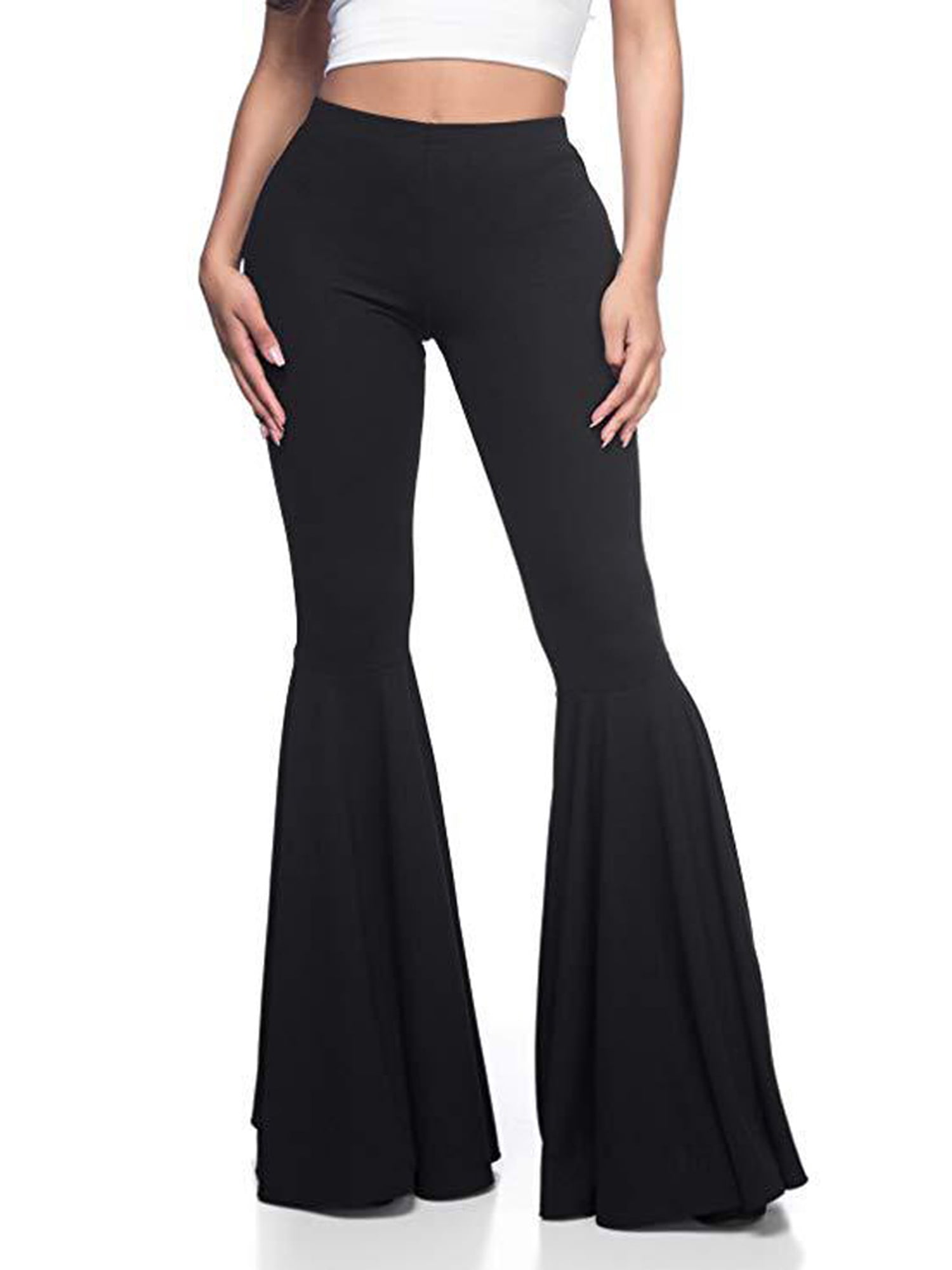 Women Plus Size Slim Flare Pants High 