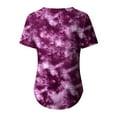 thumbnail image 5 of Plus Size Tops for Women V Neck Tie Dye Loose Fit Blouses Dressy Casual Lightweight Short Sleeve Tee Shirts Tunic Tops, 5 of 7