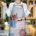 thumbnail image 6 of Pioneer Flower Floral Print Pattern Apron-Garden Aprons for Women with Pockets-Cotton Linen Waterproof Kitchen Cooking Gardening Aprons Adjustable for Kitchen,Cooking,BBQ and Salon 33x27 Inch, 6 of 7