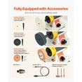 thumbnail image 4 of KFFKFF Bench Buffer Polisher, 1/2HP Polishing Machine, Adjustable 0-8000RPM Benchtop Grinder with 4" Cloth Wheel, 3" Grinding Wheel & 3" Fiber Wheel for Metal, Jewelry, Wood, and Plastic, 4 of 9