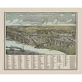 thumbnail image 3 of Cram 14x12 Black Modern Framed Museum Art Print Titled - Birds Eye View of The Holy Land - Cram 1892, 3 of 5