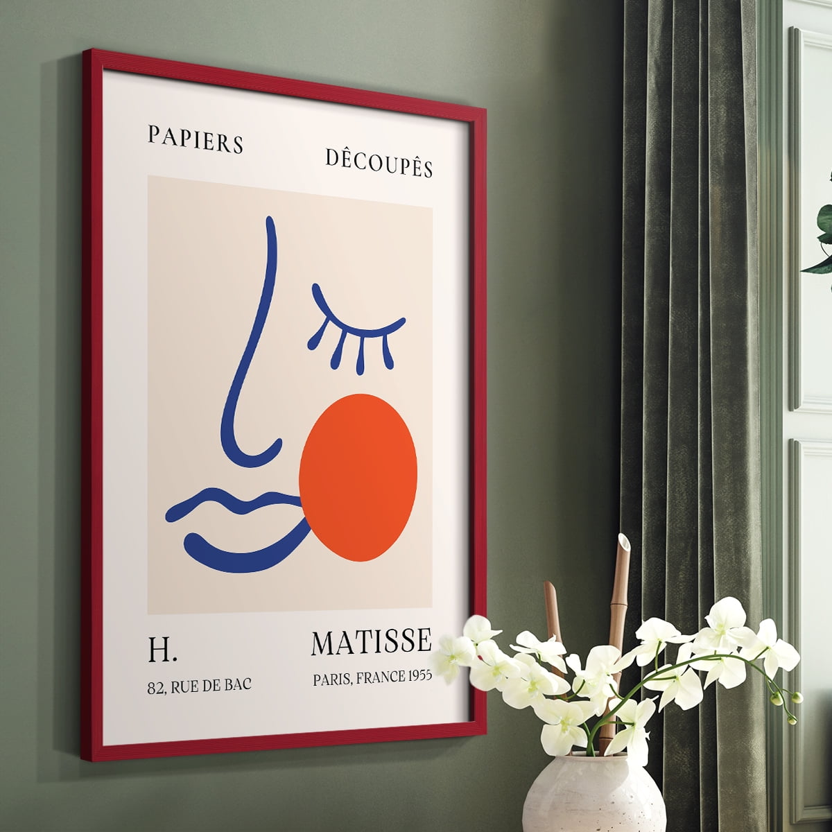 Matisse CLIX Framed Print in Red Solid Wood 8 x 10 Framed Print