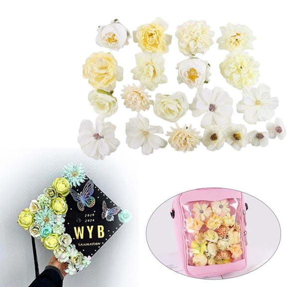 Artificial Flowers,Artificial Flowers Roses Flowers Heads For Crafts DIY Home Spring Garden Wildflower Garland Hanging Decoration Small Rose Fabric Flower Heads